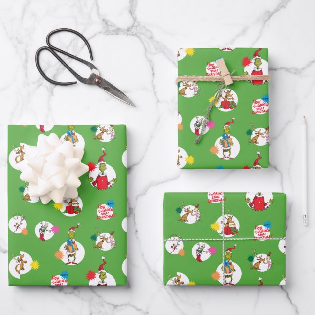 Feuille De Papier Cadeau Grille | Motif de points de Noël (Recto)