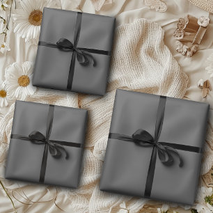 Feuille De Papier Cadeau Gris Charbon Uni   Classique   Élégant