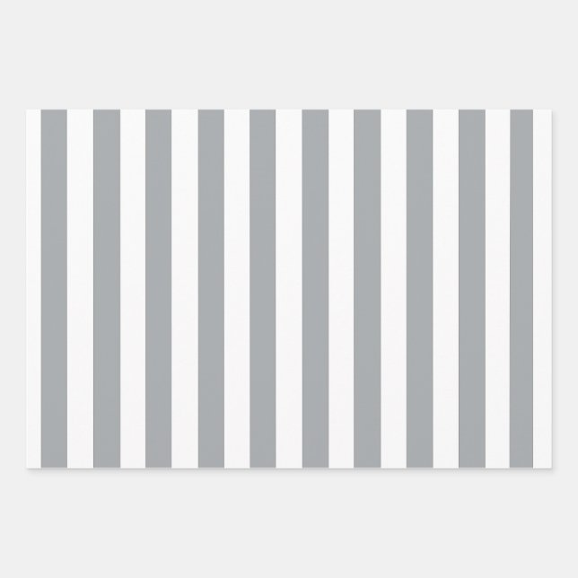 Feuille De Papier Cadeau Gris et blanc (Devant)