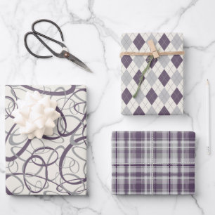 Feuille De Papier Cadeau gris violet foncé à chaque occasion