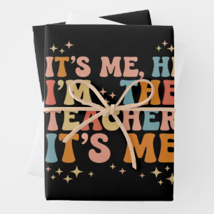 Feuille De Papier Cadeau Groovy c'est moi Salut je suis l'enseignant C'est 