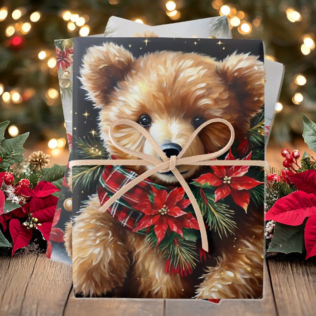 Feuille De Papier Cadeau Gros Nounours sur 3 Noël (Créateur téléchargé)