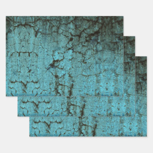 Feuille De Papier Cadeau Grunge de Texture verte Turquoise Vintage