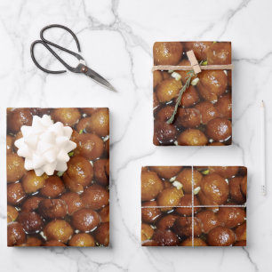Feuille De Papier Cadeau Gulab Jamun Dessert Motif alimentaire sucré