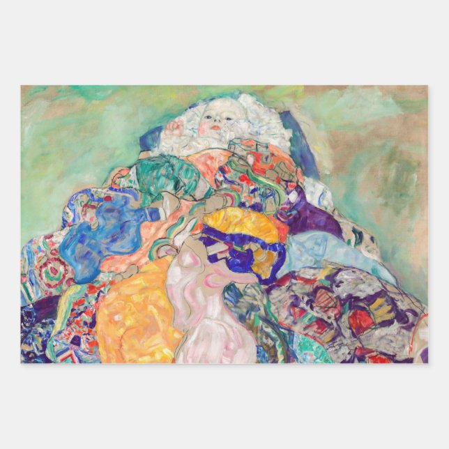 Feuille De Papier Cadeau Gustav Klimt - Bébé / Berceau (Devant)