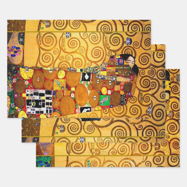 Feuille De Papier Cadeau Gustav Klimt, l'arbre de vie (Lot)