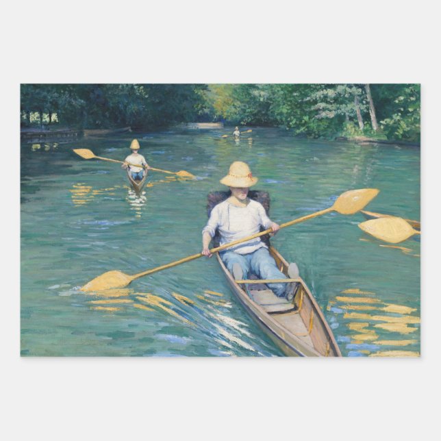 Feuille De Papier Cadeau Gustave Caillebotte - Skiffs on the Yerres (Devant)