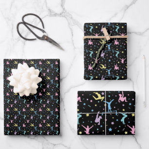 Feuille De Papier Cadeau Gymnastique féminine Gymnastique féminine avec éto