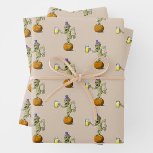 Feuille De Papier Cadeau Halloween à Gouls
