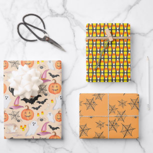 Feuille De Papier Cadeau Halloween amusant aquarelle