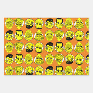 Feuille De Papier Cadeau Halloween Monstres de cinéma classique Envelopper 