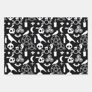 Feuille De Papier Cadeau Halloween Noël cuisine Occulte gothique Motif