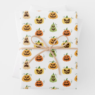 Feuille De Papier Cadeau Halloween Pumpkins Wrapping Paper 