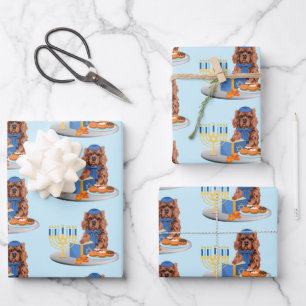 Feuille De Papier Cadeau Hanoukka Ruby Cavalier King Charles Spaniel