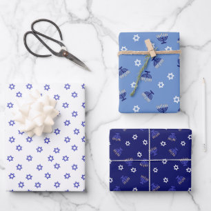 Feuille De Papier Cadeau Hanukkah