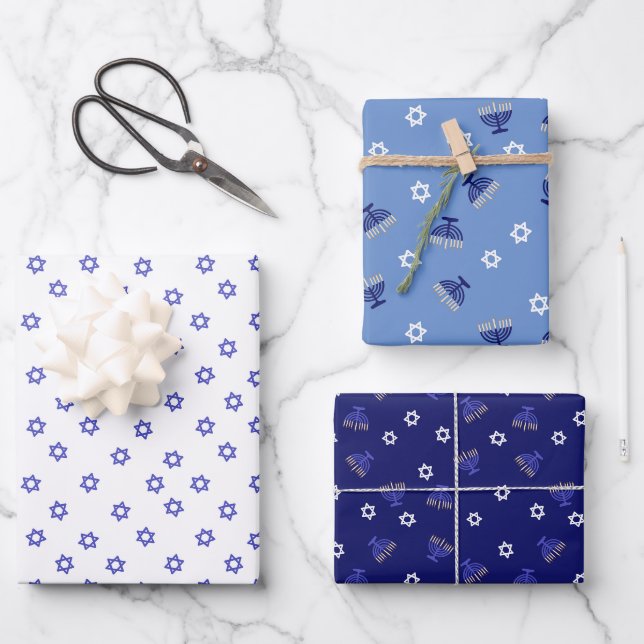 Feuille De Papier Cadeau Hanukkah (Recto)