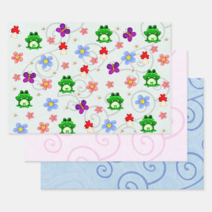Feuille De Papier Cadeau Happy Frog