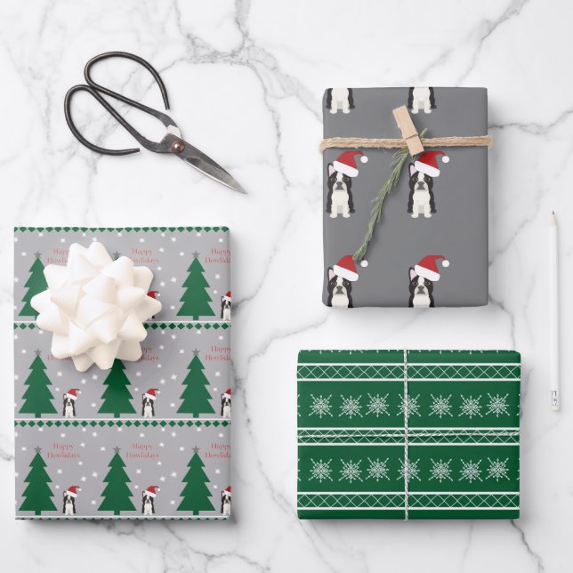 Feuille De Papier Cadeau Happy Howlidays (Recto)