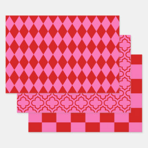 Feuille De Papier Cadeau Harlequin Marocain Checker do-it-yourself Couleurs