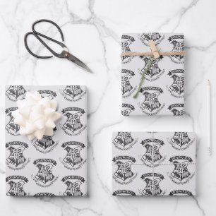 Feuille De Papier Cadeau Harry Potter   Blason Rétro de Poudlard
