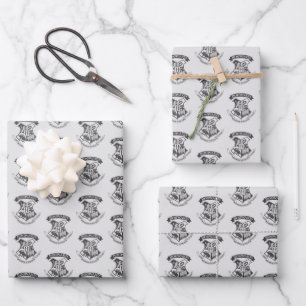 Feuille De Papier Cadeau Harry Potter   Cimier de Poudlard rétro