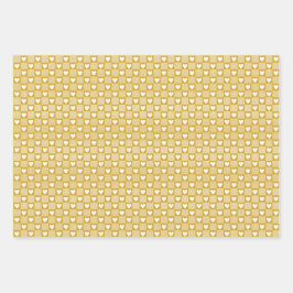 Feuille De Papier Cadeau Harvest Gold Gingham Heart Patch Plaid