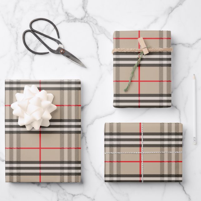 Feuille De Papier Cadeau Hatter Plaid (Recto)