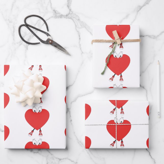 Feuille De Papier Cadeau Heart Shape (Recto)