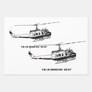 Feuille De Papier Cadeau Hélicoptère UH-1H