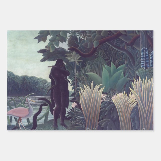 Feuille De Papier Cadeau Henri Rousseau - Le Charmeur Des Serpents (Devant)