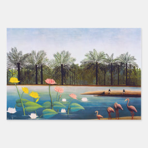 Feuille De Papier Cadeau Henri Rousseau - Les Flamants roses