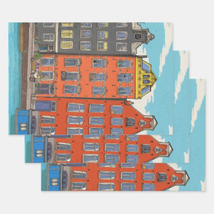 Feuille De Papier Cadeau Herengracht Canal Amsterdam Pays-Bas