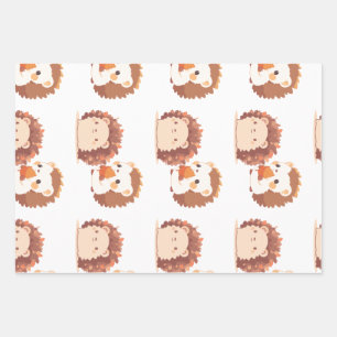 Feuille De Papier Cadeau Hérisson d'automne mignon - Kawaii animaux de forê