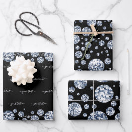 Feuille De Papier Cadeau Hérone de Parties scintillant diamant argenté