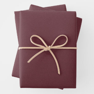 Feuille De Papier Cadeau Herringbone tweeté classique marron rouge Noël