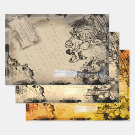 Feuille De Papier Cadeau Heure de fête d'Halloween Ephémère Vintage