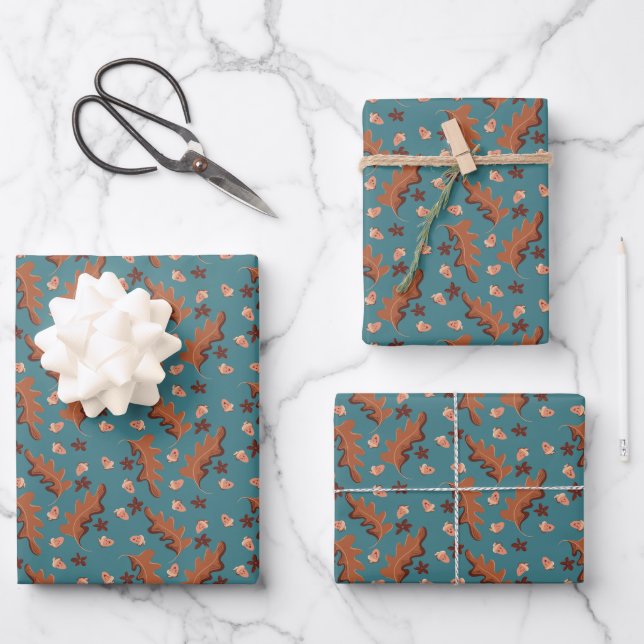 Feuille De Papier Cadeau Heureux Acorns (Recto)