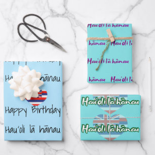 Feuille De Papier Cadeau Heureux. Anniversaire en Hawaï
