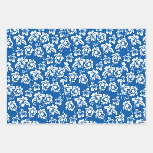 Feuille De Papier Cadeau Hibiscus bleu d'Hawaï