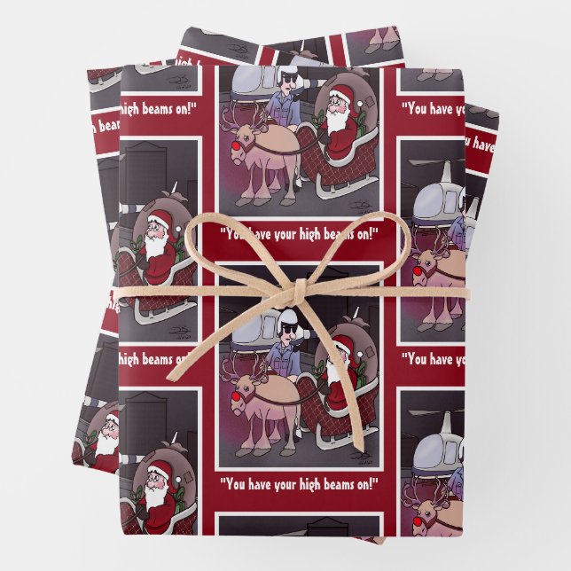 Feuille De Papier Cadeau High Beams Holiday Wrapping Paper Sheet (En situation)