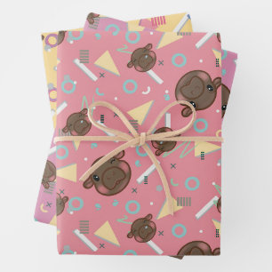 Feuille De Papier Cadeau Hippo des années 80