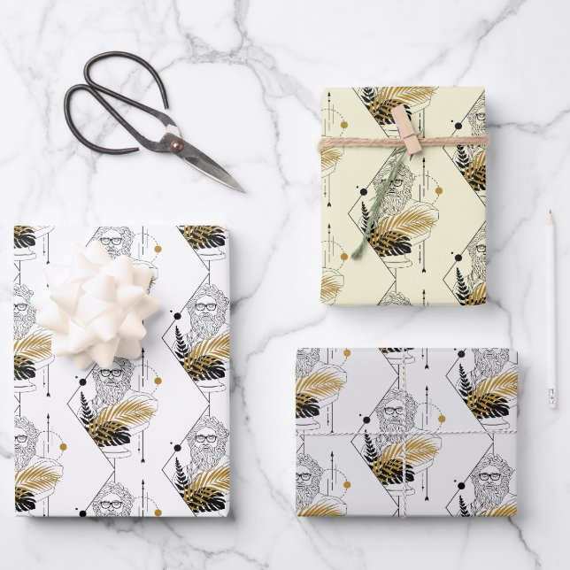 Feuille De Papier Cadeau Hipster Zeus Grec Dieu Motif (Recto)