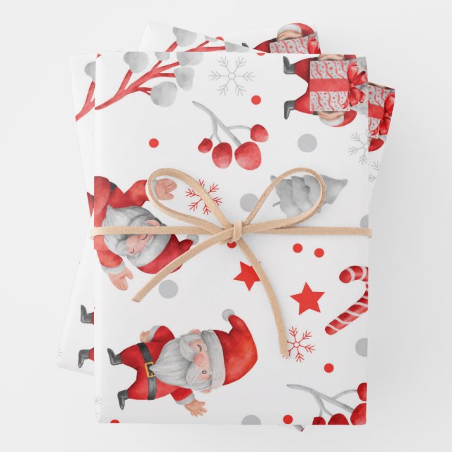 Feuille De Papier Cadeau Holiday Santa Clause Rouge Noël (En situation)