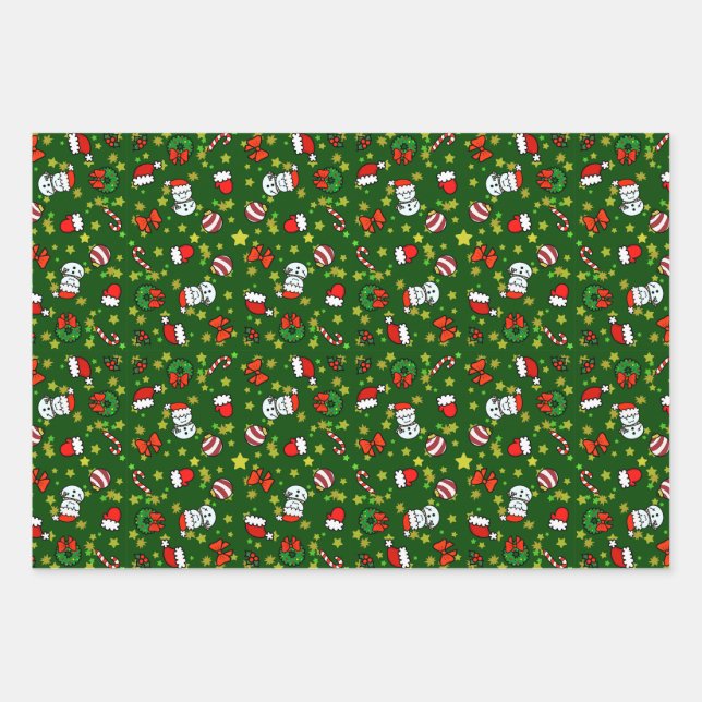 Feuille De Papier Cadeau Holiday Snowman (Devant 2)