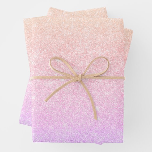 Feuille De Papier Cadeau Holographie élégante et moderne  (En situation)