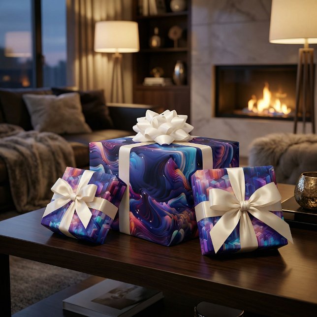 Feuille De Papier Cadeau Holographique Dreamscape : 3D Iridescente Design (Créateur téléchargé)