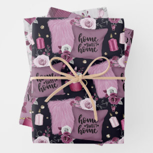 Feuille De Papier Cadeau Home Sweet Home Motif