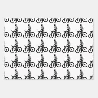 Feuille De Papier Cadeau Homme sur le motif de motif graphique à vélo