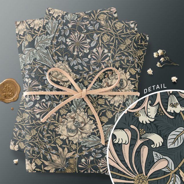Feuille De Papier Cadeau Honeysucké Delight William Morris Larkspur (Créateur téléchargé)