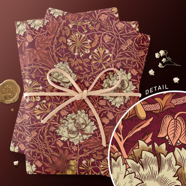 Feuille De Papier Cadeau Honeysucké Delight William Morris Larkspur (Créateur téléchargé)